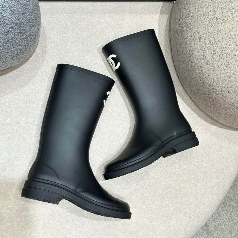 Black Rubber Boots Chanel​ - Image 2