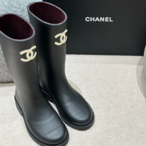 Black Rubber Boots Chanel​