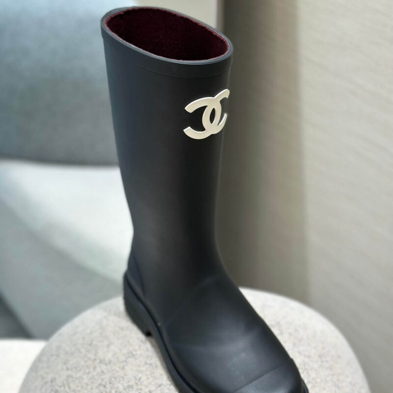 Black Rubber Boots Chanel​ - Image 5