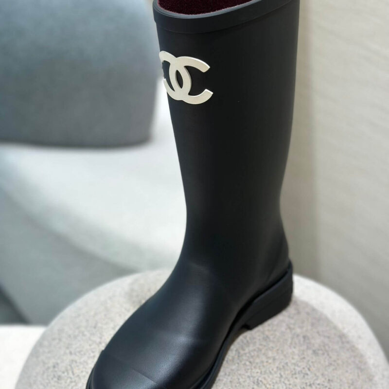 Black Rubber Boots Chanel​ - Image 8