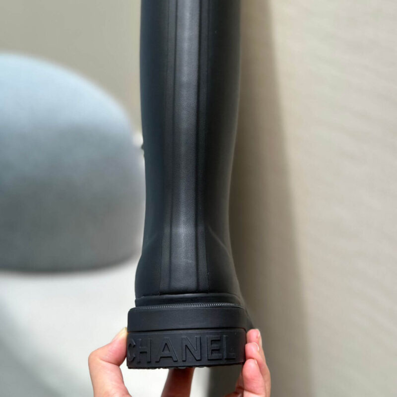 Black Rubber Boots Chanel​ - Image 9